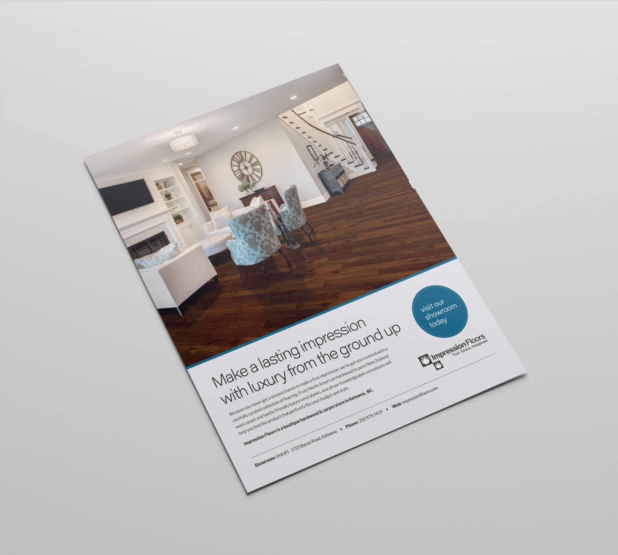 An advertising flyer created by Exquison Marketing for a Vancouver furniture store.